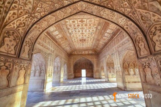 Agra Fort interior white marble medieval architecture