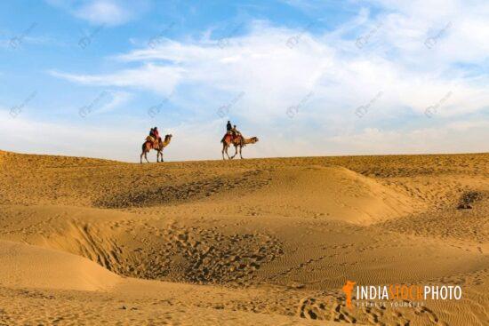 Thar desert Rajasthan with tourist on camel safari
