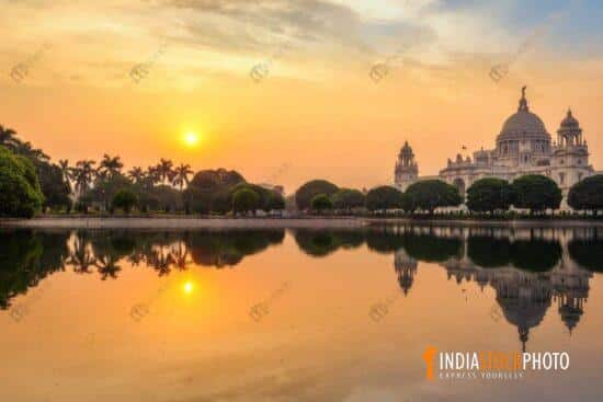 Victoria Memorial Kolkata colonial architecture at sunrise