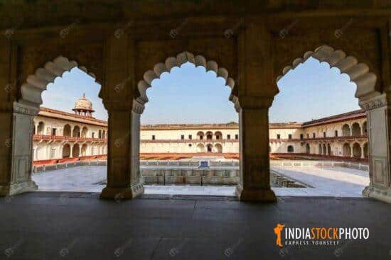Agra Fort medieval royal palace with column structure
