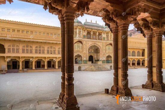 Amer Fort Jaipur medieval royal palace structure with pillars