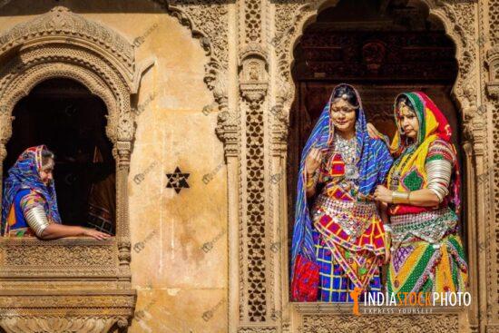 Beautiful Rajasthani women at Patwon Ki Haveli heritage haveli