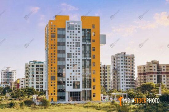 City residential building apartments at sunrise at Kolkata