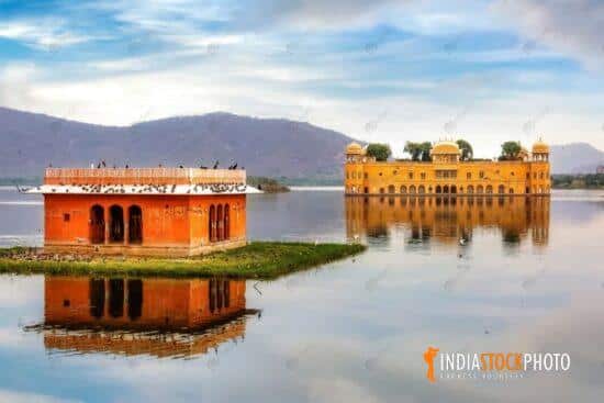 Jal Mahal palace at Jaipur with scenic landscape