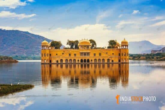 Jal Mahal ancient palace in the middle of a lake at Jaipur Rajasthan