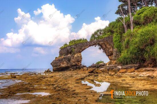 Natural rock formations at Neil island sea beach at Andaman