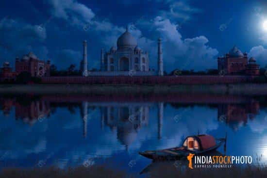 Taj Mahal Agra in moonlight