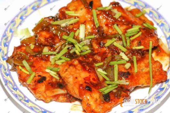 Spicy Manchurian chicken Chinese cuisine