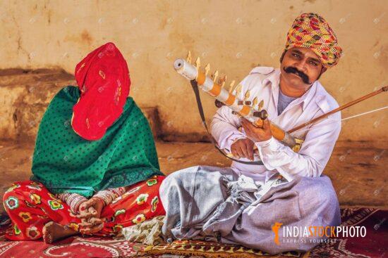 Rajasthan local singer musician play at Mehrangarh Fort Jodhpur
