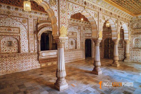 Medieval royal palace architecture at Junagarh Fort Bikaner Rajasthan