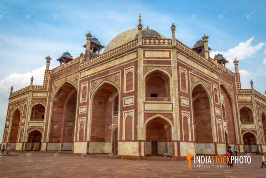 Humayun tomb medieval architecture made of red sandstone at Delhi