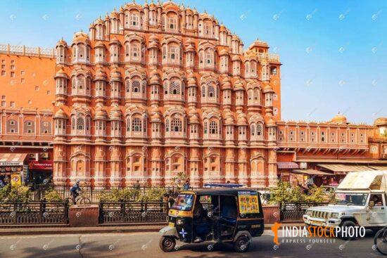 Hawa Mahal Palace Jaipur with city road