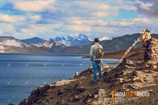 Tso Moriri lake Ladakh with barren landscape