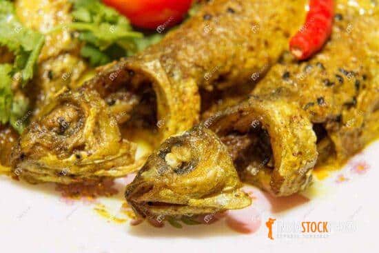 Parshe fish food cuisine in close up view