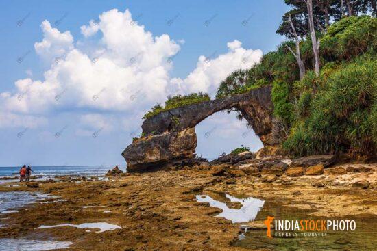 Natural bridge Neil island beach Andaman India