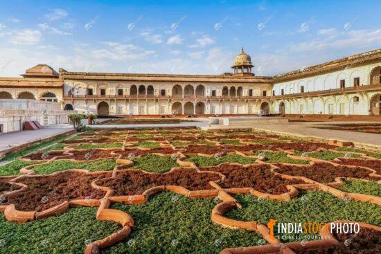 Agra Fort royal palace with garden