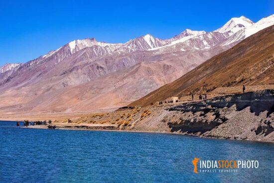 Pangong lake Ladakh with scenic Himalayan landscape
