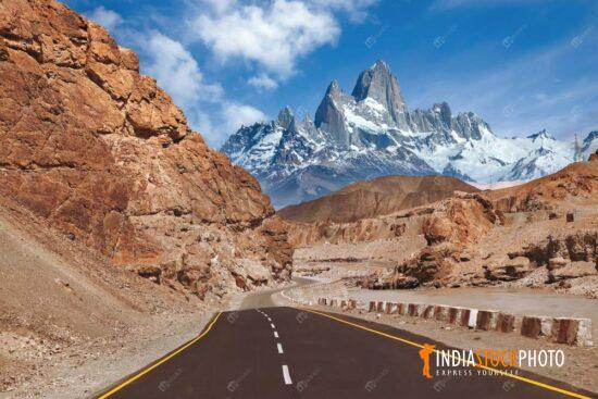 Ladakh India scenic mountain road with Himalaya range