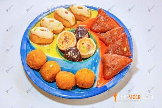 Traditional Indian Bengali sweets dessert displayed on a plate