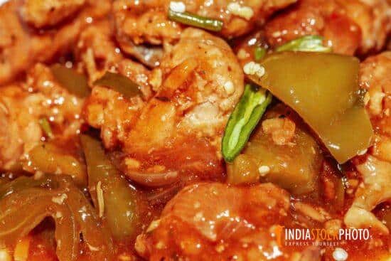 Spicy Manchurian chicken Chinese cuisine dish