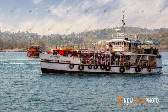 Tourist speed boat at sea at Andaman and Nicobar islands