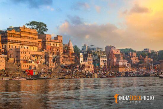 Varanasi old city architecture on the banks of river Ganges
