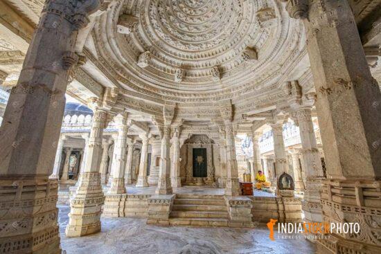 Interior architecture of Dilwara Jain temple at Mount Abu Rajasthan