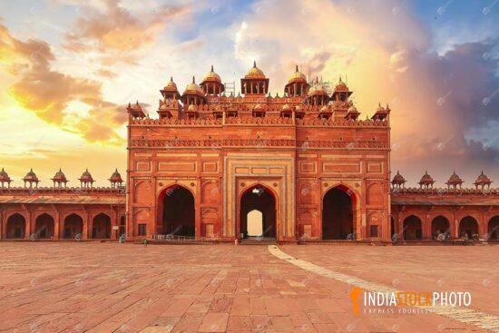 Buland Darwaza gateway at Fatehpur Sikri Agra at sunset