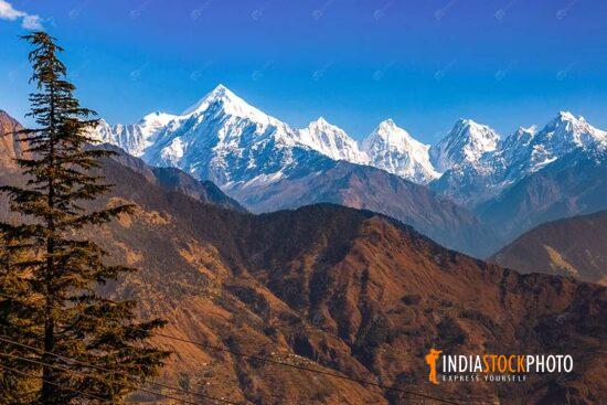 Himalaya snow peaks of Panchchuli range from Munsiyari Uttarakhand
