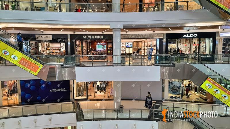 Brand retail stores at Indian city shopping mall