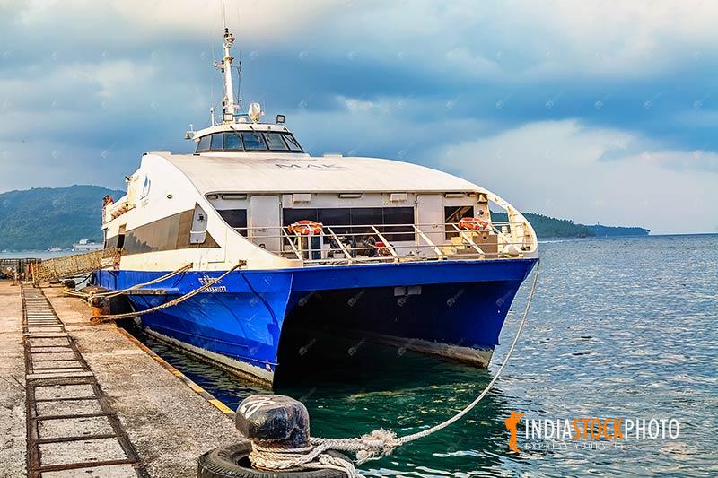 Luxury cruise ship at Port Blair harbor at Andaman Islands