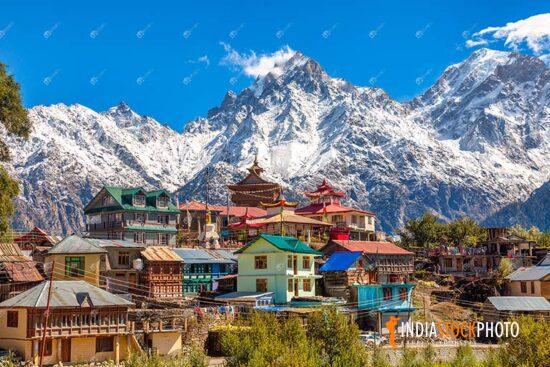 Himachal village Kalpa with scenic Himalaya mountain landscape
