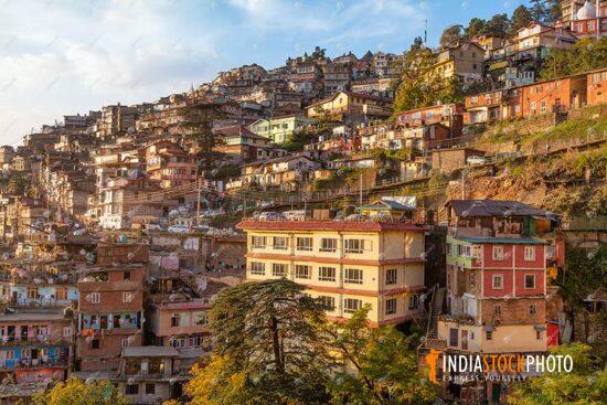 Indian hill station Shimla cityscape at Himachal Pradesh