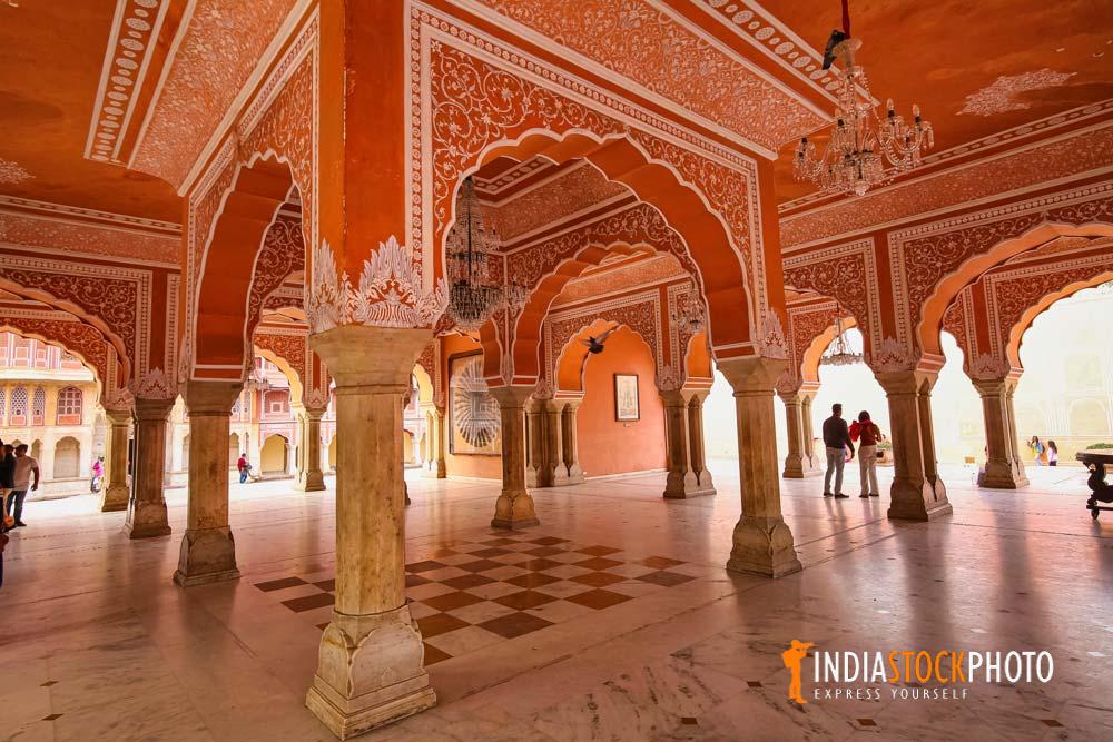 City Palace Jaipur Chandra Mahal with intricate wall artwork