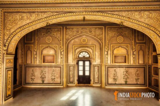 Nahargarh Fort at Jaipur with view of interior wall artwork architecture