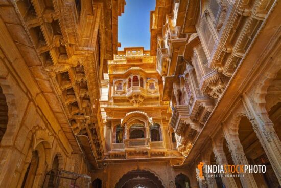 Patwon Ki Haveli heritage building exterior architecture at Jaisalmer Rajasthan